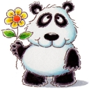 Панда с цветком - mult